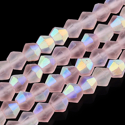 Imitate Austrian Crystal Bicone Frosted Glass Beads Strands LS-EGLA-A039-T4mm-MB26-1