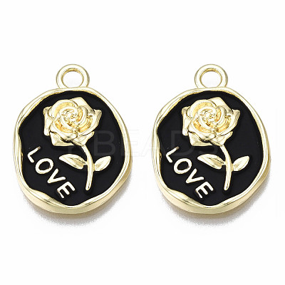 Rack Plating Alloy Enamel Pendants PALLOY-N172-063-1