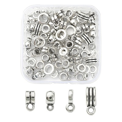 80Pcs 4 Style Tibetan Style Tube Bails FIND-YW0003-15-1