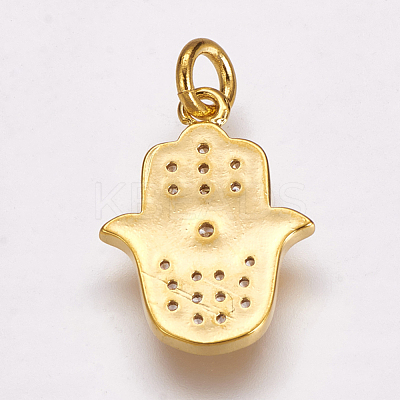 Brass Micro Pave Cubic Zirconia Pendants X-ZIRC-G099-39G-1