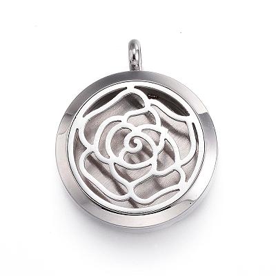 316 Surgical Stainless Steel Diffuser Locket Pendants STAS-P102-083G-1