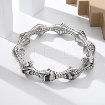 304 Stainless Steel Stretch Bangles for Women BJEW-P315-02C-P-1