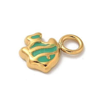 Ion Plating(IP) 304 Stainless Steel Enamel Charms STAS-G351-05G-02-1