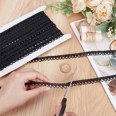 10 Yards Polyester Braided Trims with Elastic Button Loops EC-WR0001-02B-1