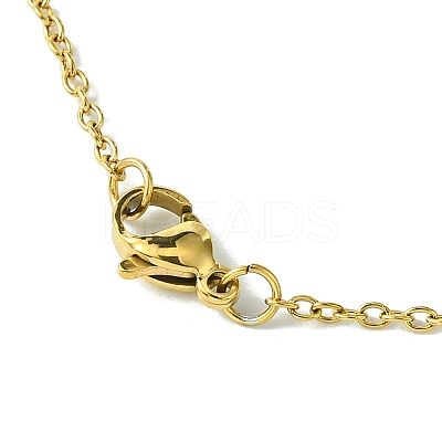 Heart Glass Pendant Necklaces NJEW-K117-01G-1