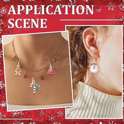 5Pcs 5 Styles Christmas Themes Alloy Enamel Pendants XMAS-YW0001-01C-1