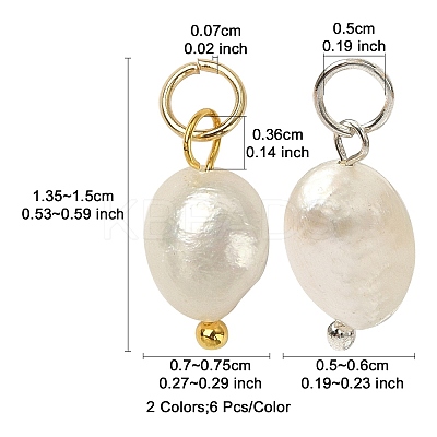 12Pcs 2 Colors Grade B Natural Cultured Freshwater Pearl Charms FIND-YW0004-29-1