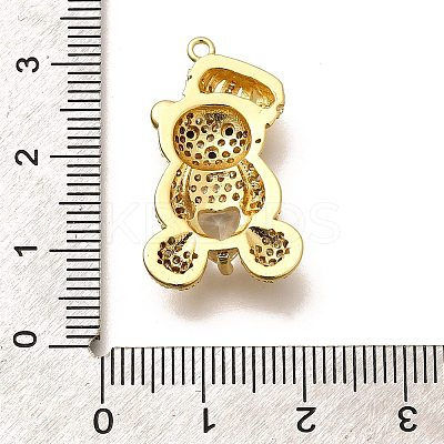 Rack Plating Brass Micro Pave Cubic Zirconia Pendants KK-L226-006G-09-1