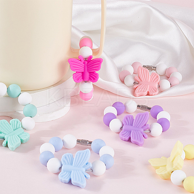 6Pcs Silicone Wine Glass Charms HJEW-SC00132-1
