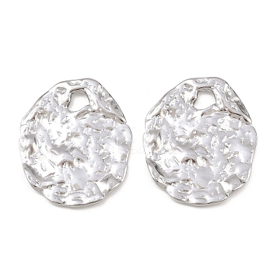 Hammered 304 Stainless Steel Pendants STAS-P424-04P-1