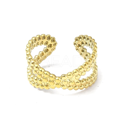 Ion Plating(IP) 304 Stainless Steel Open Cuff Ring RJEW-L109-023G-1