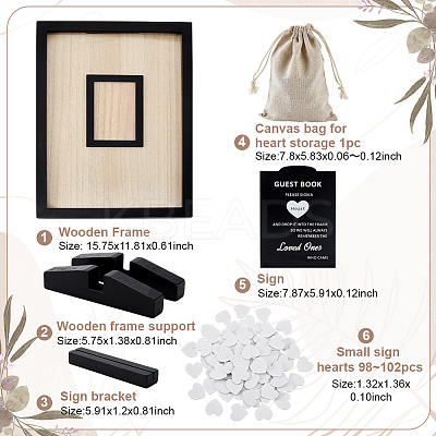 Rectangle Wooden Wedding Guest Book ODIS-WH0043-231-1