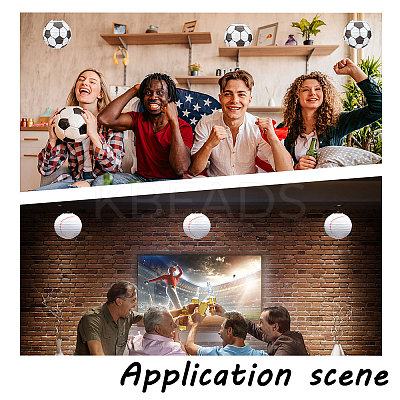 Football-shaped Paper Lantern Set DIY-WH0259-39-1