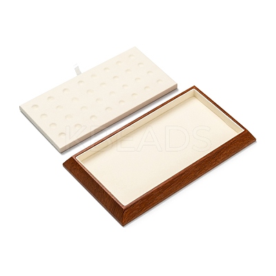 Rectangle Wood Pesentation Jewelry Round Beads Display Tray ODIS-P008-13A-1