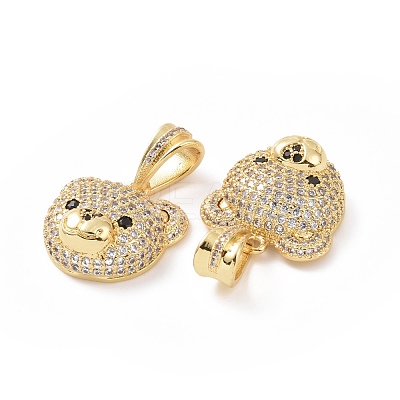 Brass Micro Pave Cubic Zirconia Pendants ZIRC-F136-01-1