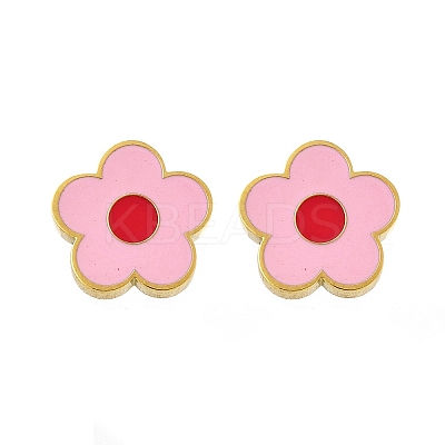 304 Stainless Steel Enamel Stud Earrings STAS-E502-01G-02-1