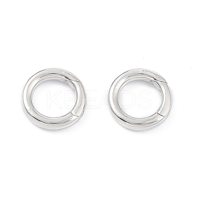 Anti-Tarnish Rhodium Plated 925 Sterling Silver Spring Gate Rings STER-K173-27P-1