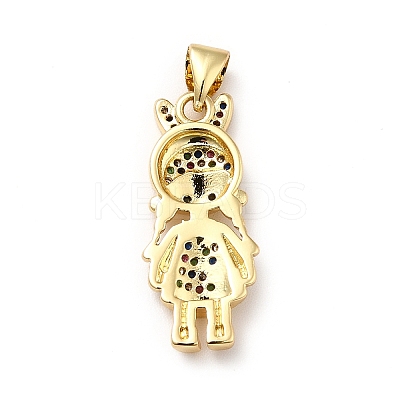 Brass Micro Pave Cubic Zirconia Pendants KK-H433-14B-G-1