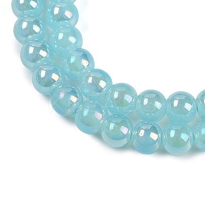 Baking Paint Electroplate Glass Beads Strands GLAA-G120-01J-1