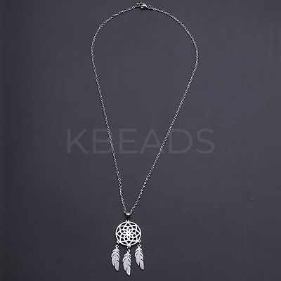 Non-Tarnish 201 Stainless Steel Pendants Necklaces NJEW-S105-JN727-45-1-1
