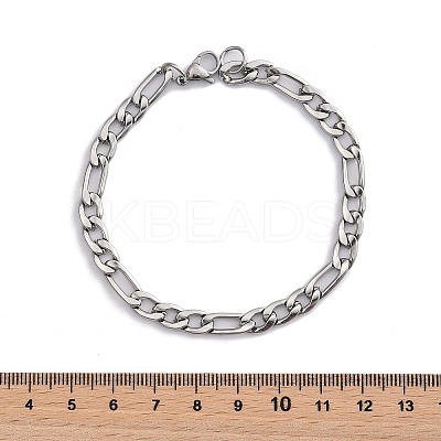 1Pc Trendy Women's 304 Stainless Steel Figaro Chain Bracelets BJEW-DJ0001-81-1