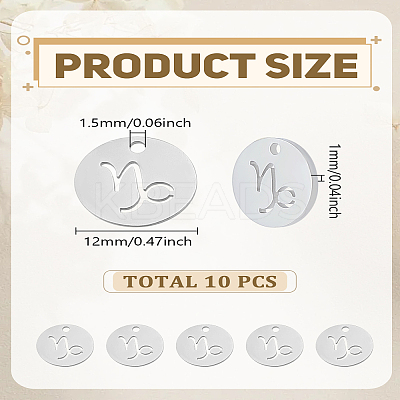 10Pcs 304 Stainless Steel Charms STAS-LP0003-19K-1