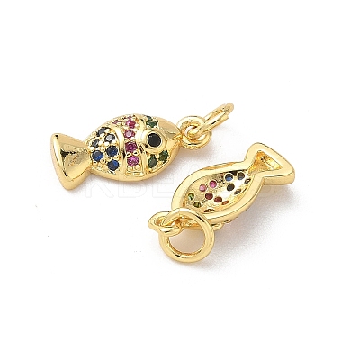 Brass Micro Pave Cubic Zirconia Pendants KK-D502-26L-G-1
