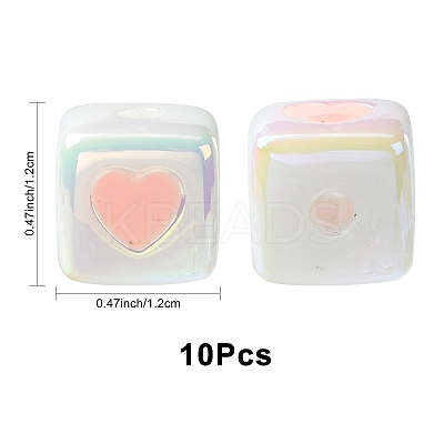 10Pcs Opaque Acrylic Enamel Beads ACRC-FS0001-02G-1