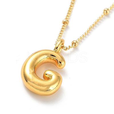 Initial Letter Brass Pendant Necklace NJEW-A015-21G-G-1