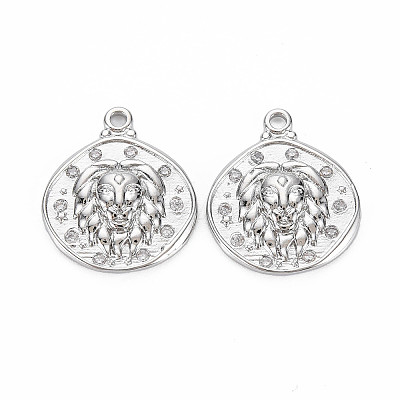 Brass Micro Pave Clear Cubic Zirconia Pendants KK-S356-766B-1