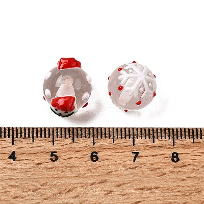 65Pcs Christmas Theme Resin Enamel Beads RESI-Z041-01-1