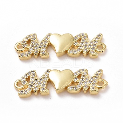 Brass Micro Pave Cubic Zirconia Connector Charms ZIRC-I062-06G-1
