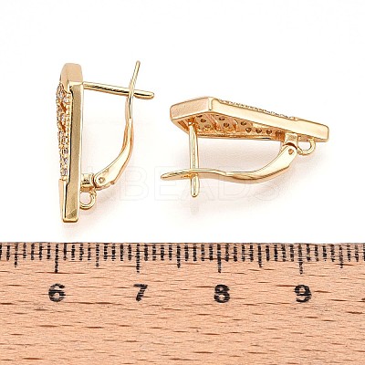 Brass Micro Pave Cubic Zirconia Hoop Earring Finding LS-KK-N261-42G-1