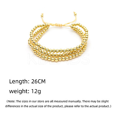Brass Round Beaded Braided Beaed Bracelets WT6020-1-1
