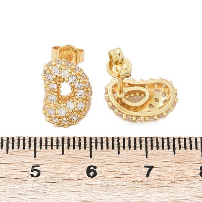 Brass Micro Pave Cubic Zirconia Stud Earrings EJEW-Z091-04G-D-1