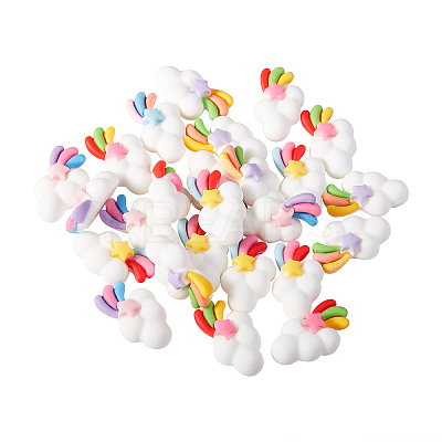 30Pcs 5 Colors Resin Cabochons RESI-CJ0001-187-1