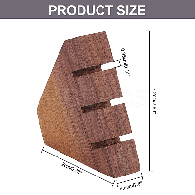 3-Slot Wood Finger Rings Display Plate RDIS-WH0009-018-1