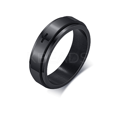 Stainless Steel Rotating Plain Band Ring WG30601-14-1