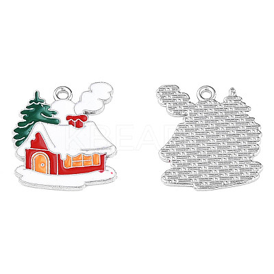 Rack Plating Alloy Enamel Pendants X-ENAM-N060-03P-1