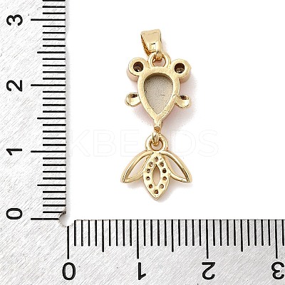 Brass Micro Pave Cubic Zirconia Pendants KK-K375-27G-19-1