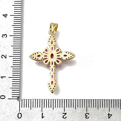 Brass Micro Pave Cubic Zirconia Pendants KK-C090-39G-1