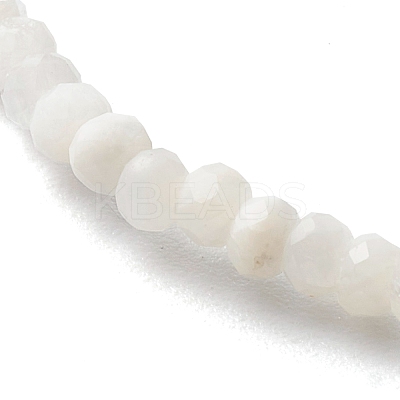 Faceted Rondelle Natural Rainbow Moonstone Beads Stretch Bracelets BJEW-JB06383-06-1