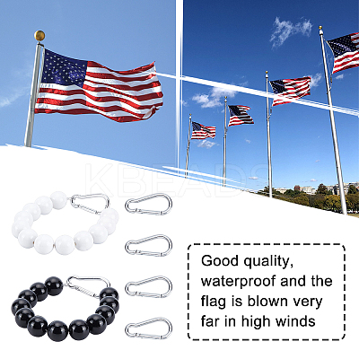 6Pcs 2 Style PVC Flagpole Retainer Ring Beaded Keep Flag FIND-AR0001-29-1
