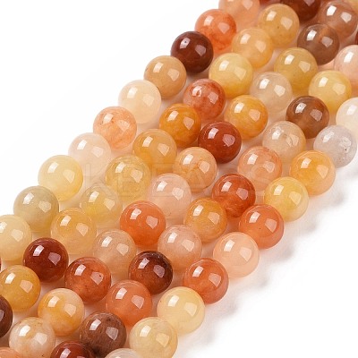 Natural Golden Silk Jade Beads Strands G-L555-05-6mm-1