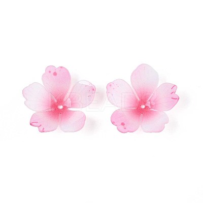 Flower Acrylic Bead Caps X-SACR-T017-51C-1