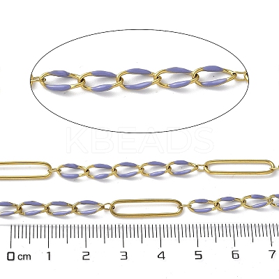 304 Stainless Steel Enamel Figaro Chains CHS-U003-02G-15-1