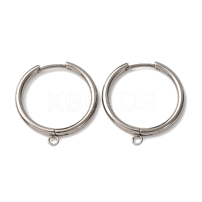 201 Stainless Steel Hoop Earring Findings STAS-D379-05A-P-1