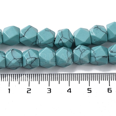 Synthetic Dyad Turquoise Star Cut Round Beads Strands G-M418-C02-01-1