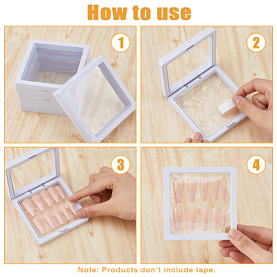 Square Plastic Jewelry Presentation Boxes LS-CON-WH0097-04-1