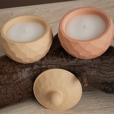 Faceted Round DIY Candle Cup Silicone Molds DIY-Q037-07B-1